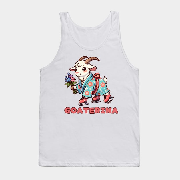 Ice skating goat Tank Top by Japanese Fever